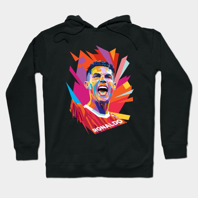 Cristiano Ronaldo 7 Pop Art #2 Hoodie by Laksana Ardie Store